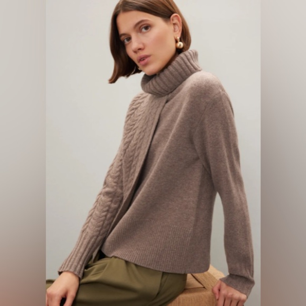 Eudon Choi x RTR Mixed Kint Asymmetrical Brown Sweater - SHRUNK